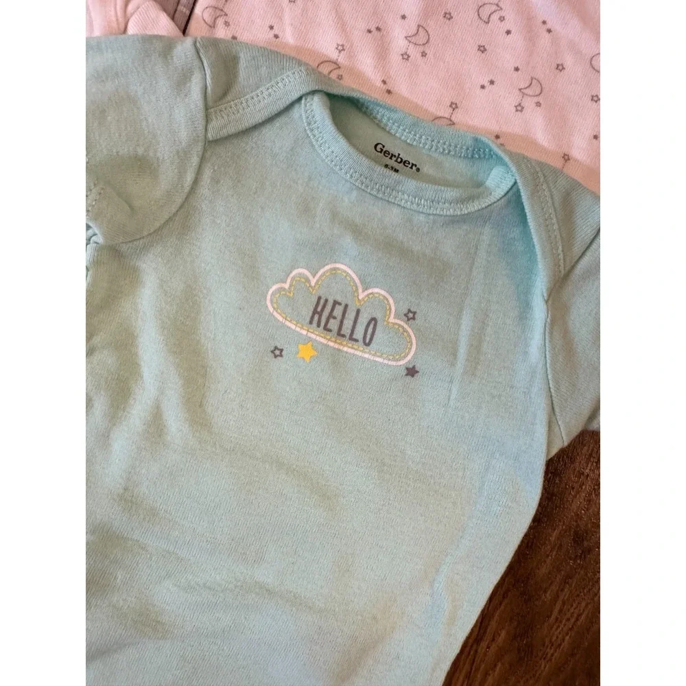 Gerber Baby Boy Onesies Tee Shirts 0/3 Months Bodysuits Elephant Short Sleeved